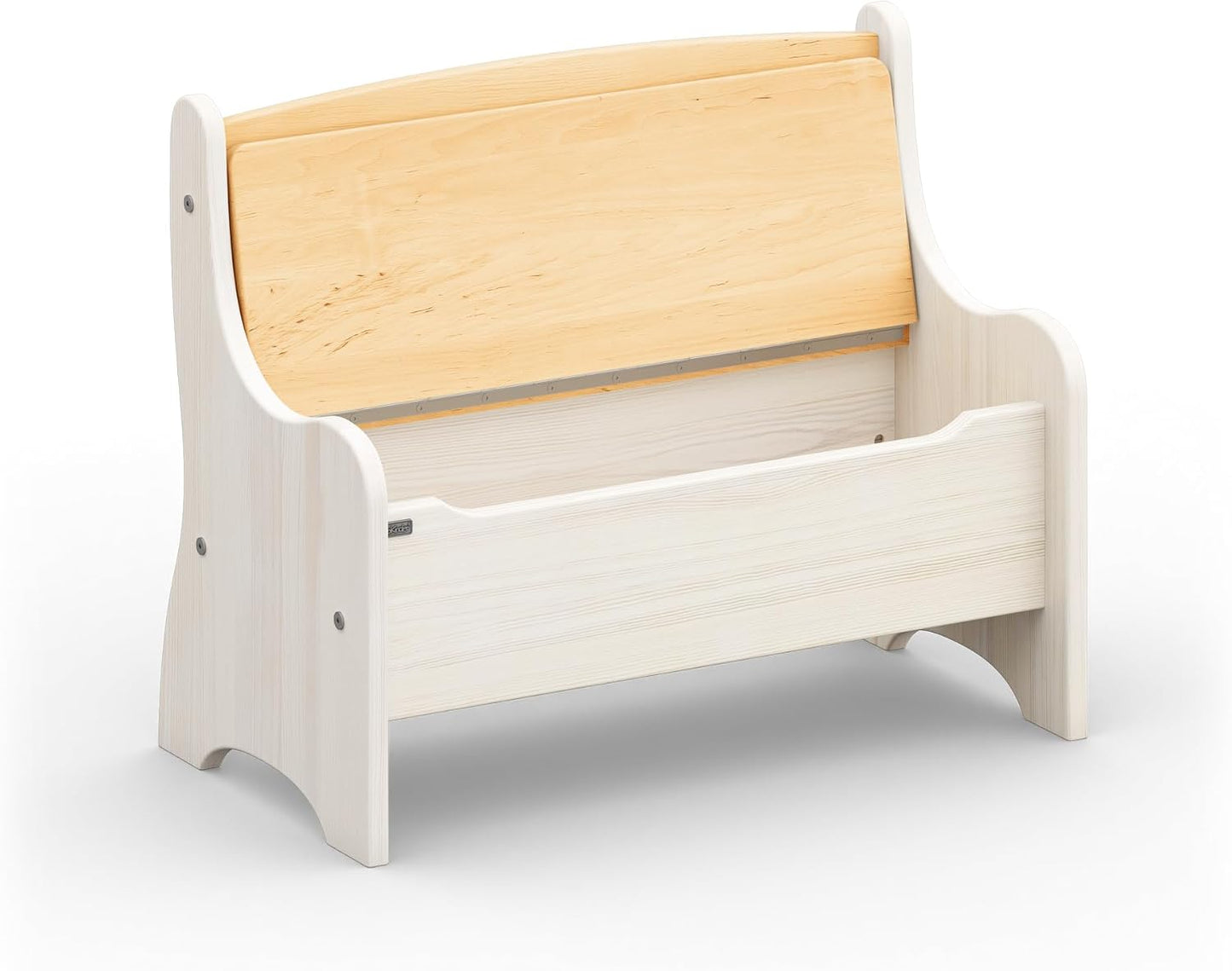 Kindersitzbank Levin mit Geheimfach, Erle Natur, Geölt + Kiefer Naturweiss, Lasiert