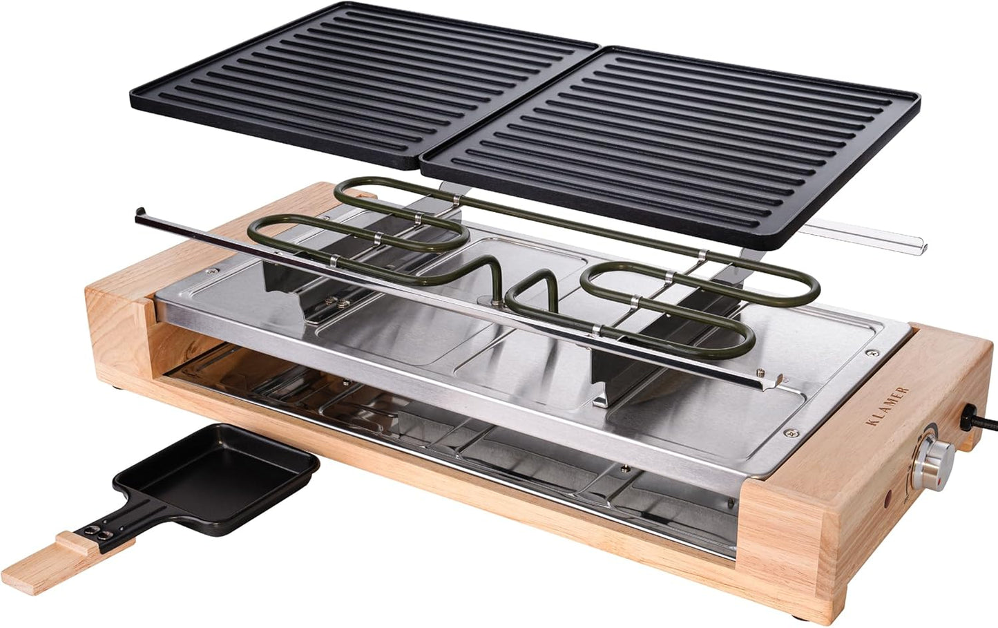 Raclette mit Holzgestell 8 Personen, Holz-Edelstahl