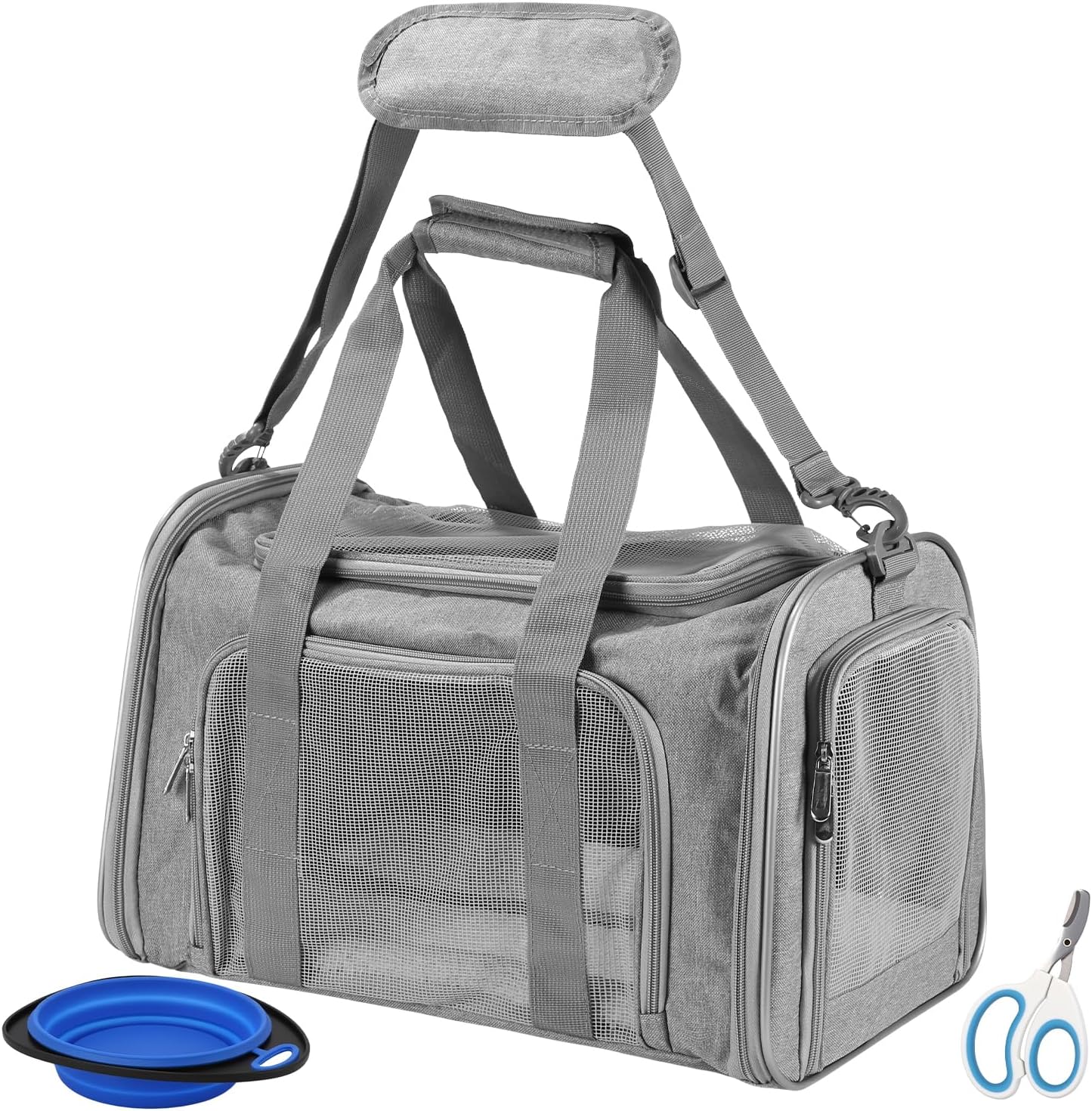Faltbare Haustier-Transporttasche, Grey L