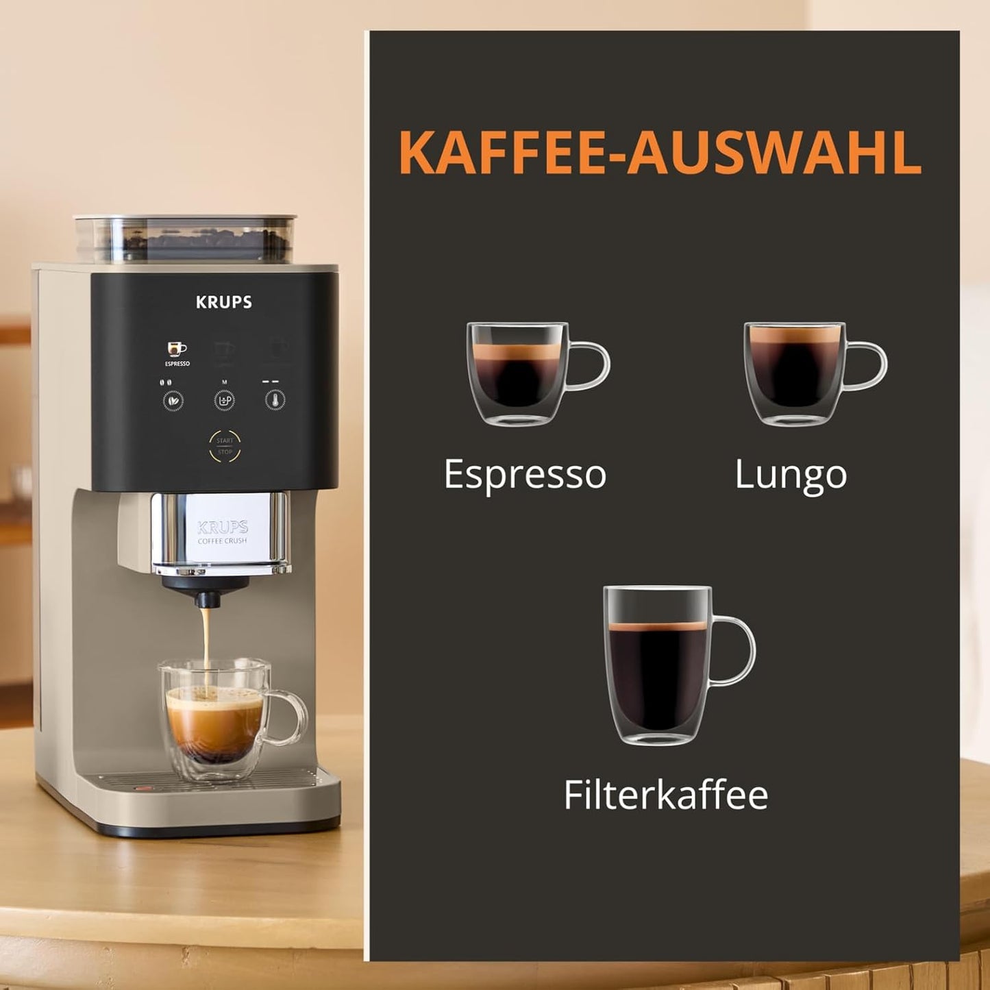 Coffee Crush Extra Kaffeevollautomat, Beige