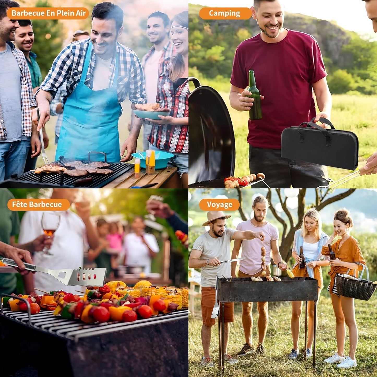 11-teiliges Grillbesteck-Set mit Tragetasche, 11 PCS