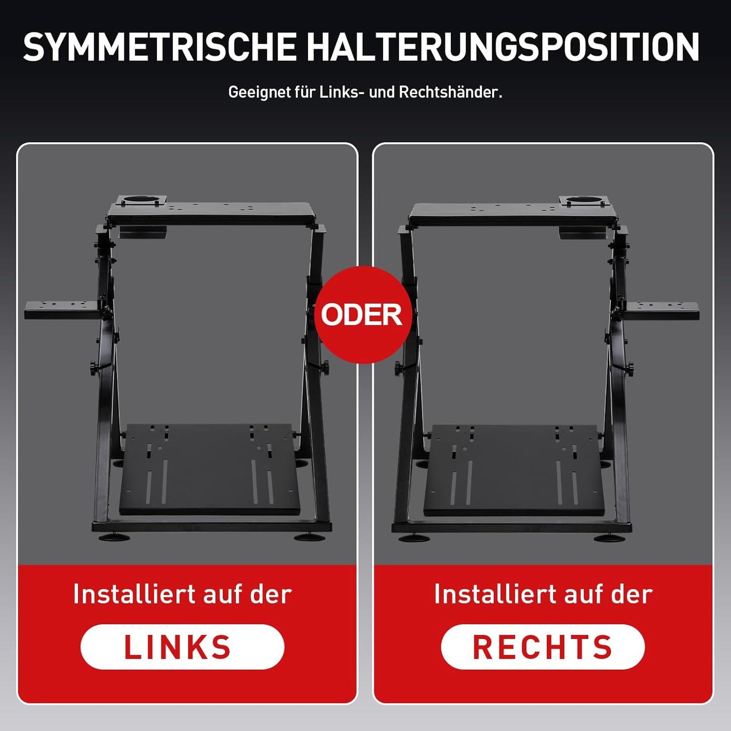 Lenkradständer für Gaming mit Schalthebelhalterung, Orange