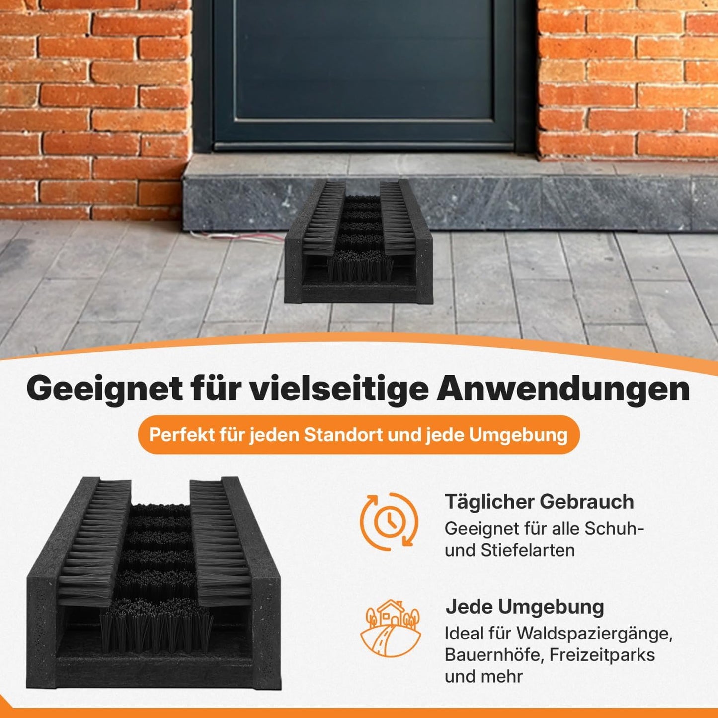 Robuster Schuhabstreifer, 30x27cm Schwarz