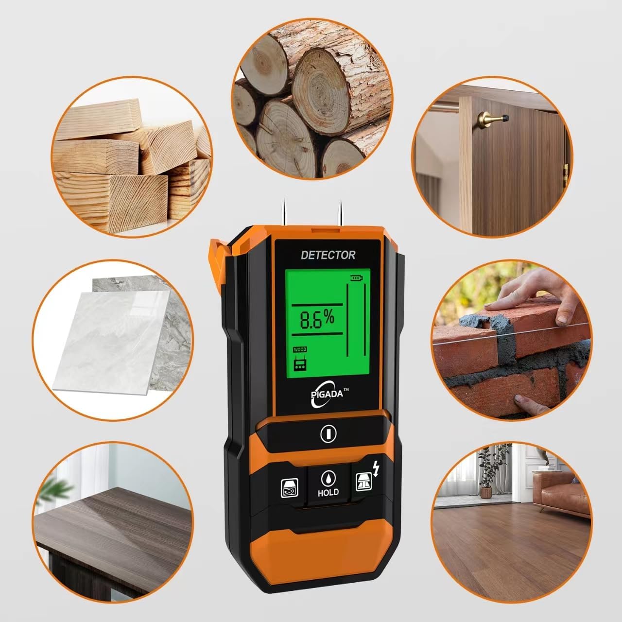 Leitungssucher & Feuchtigkeitstester 2-in-1 Gerät, Wand Scanner und Feuchtigkeitstester 2-in-1