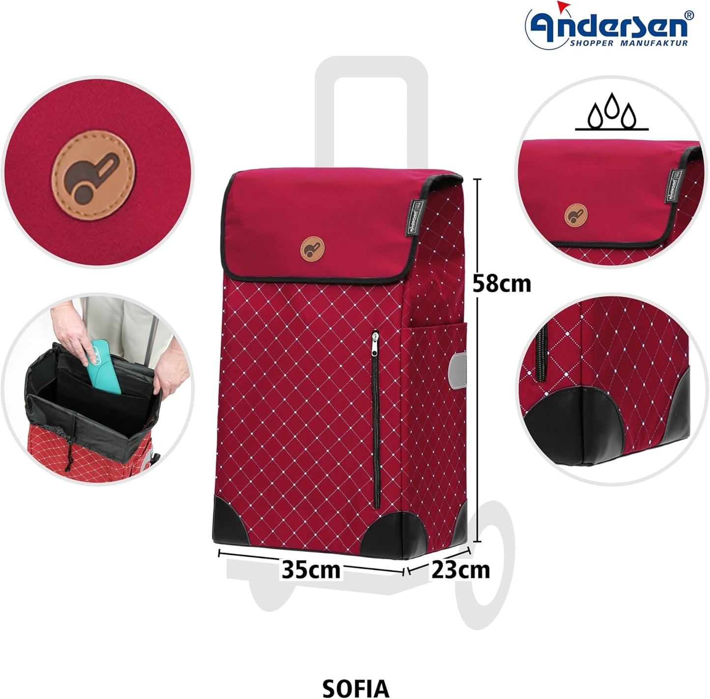 Alu Star Shopper Sofia Einkaufstrolley 58 cm, Rot