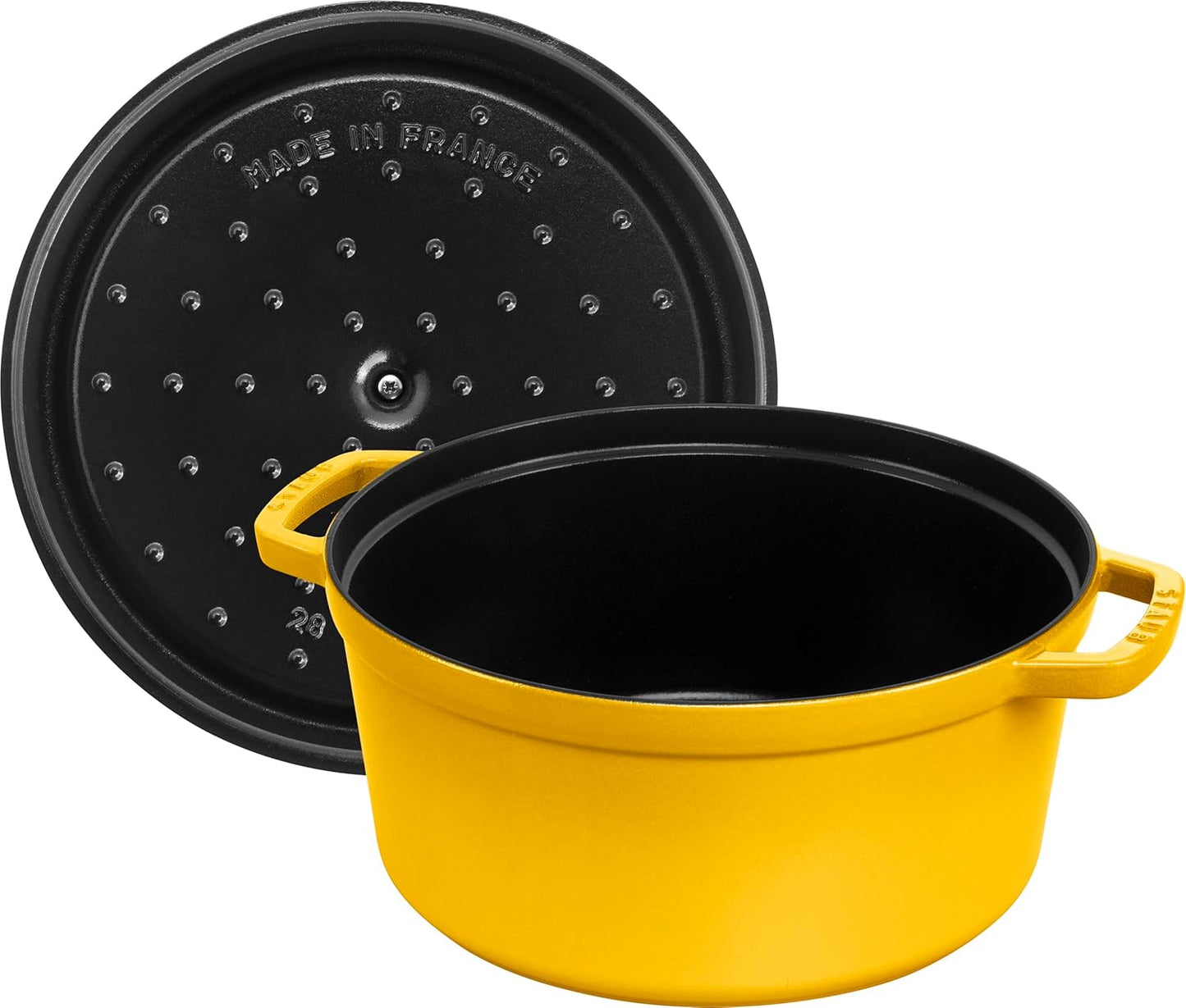 Runde Cocotte aus Gusseisen, 28 cm Zitronen-Gelb
