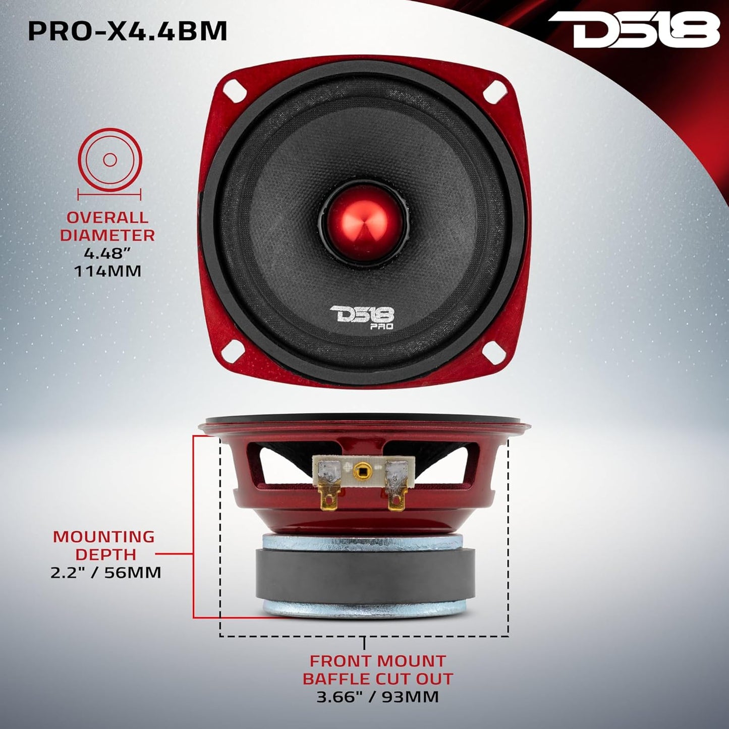 PRO-X4.4BM Lautsprecher, 10,2 cm