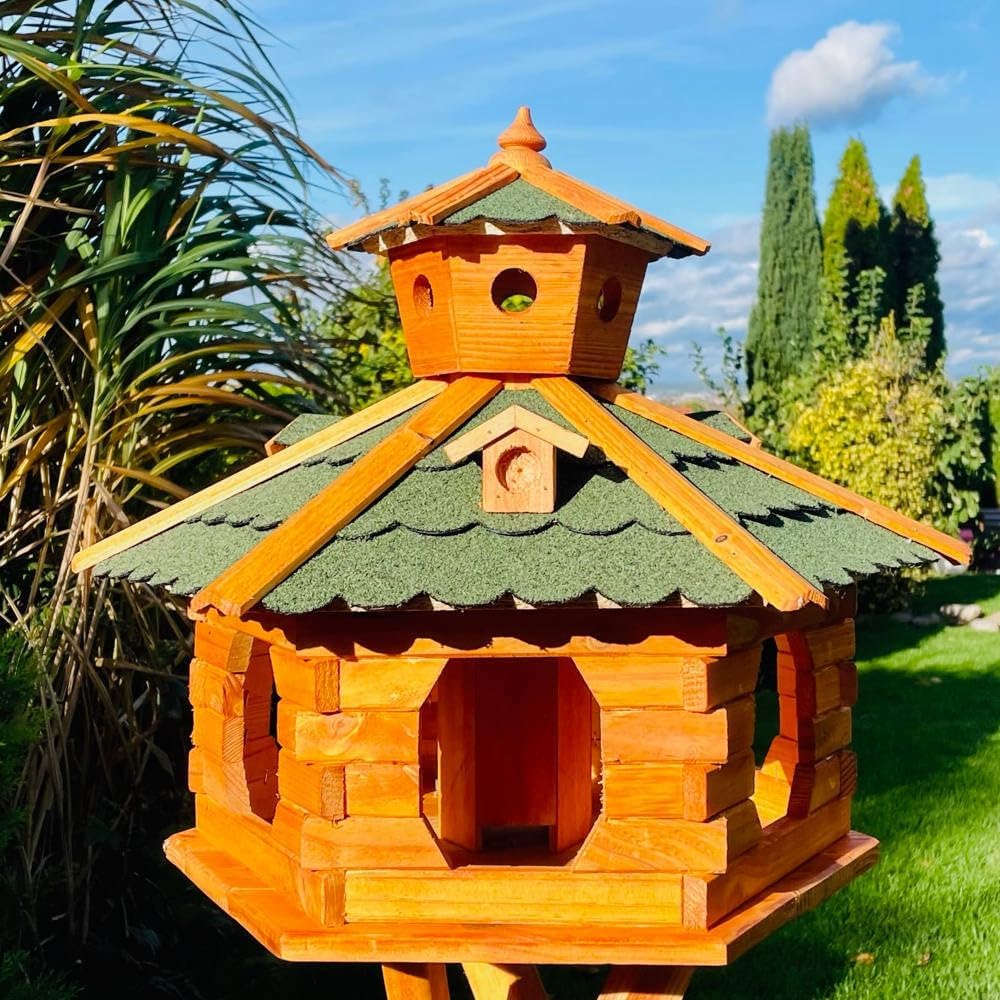 Holz Vogelhaus wetterfest XXL ohne Ständer, Grösse XXL ohne Ständer Grün - Braun
