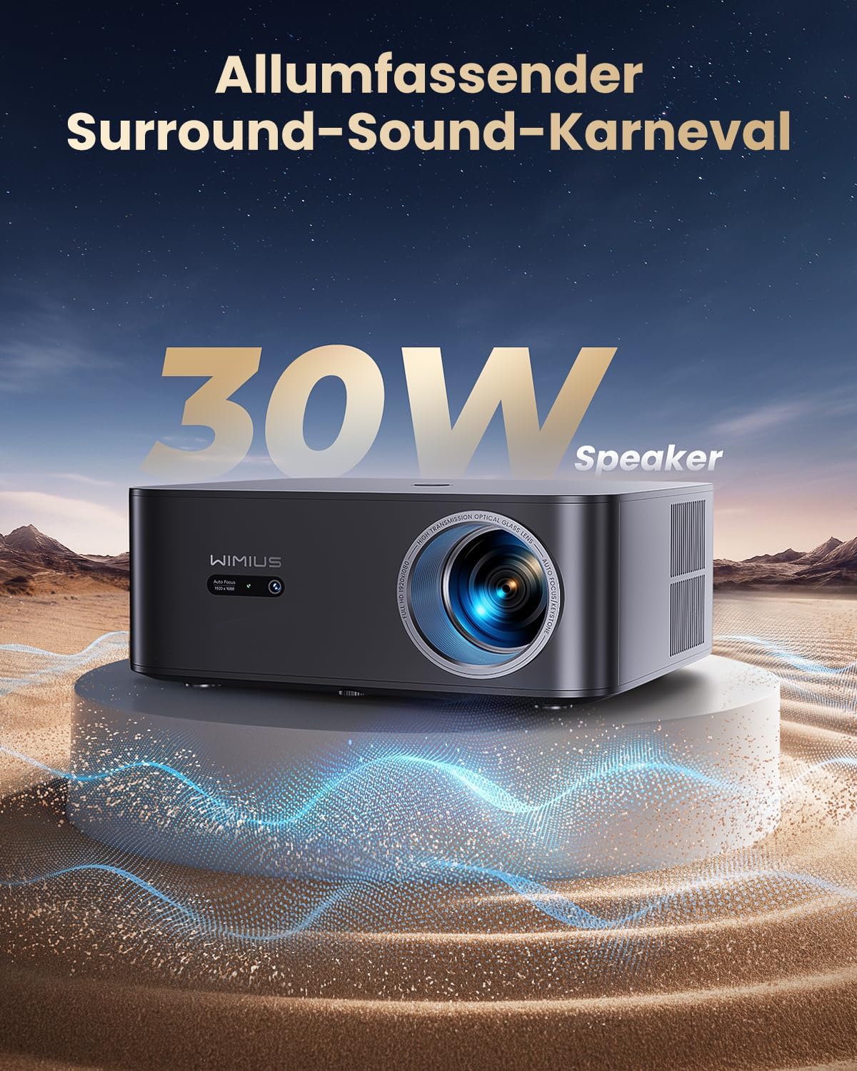 4K Beamer K13 mit Autofokus und Google TV, Schwarz