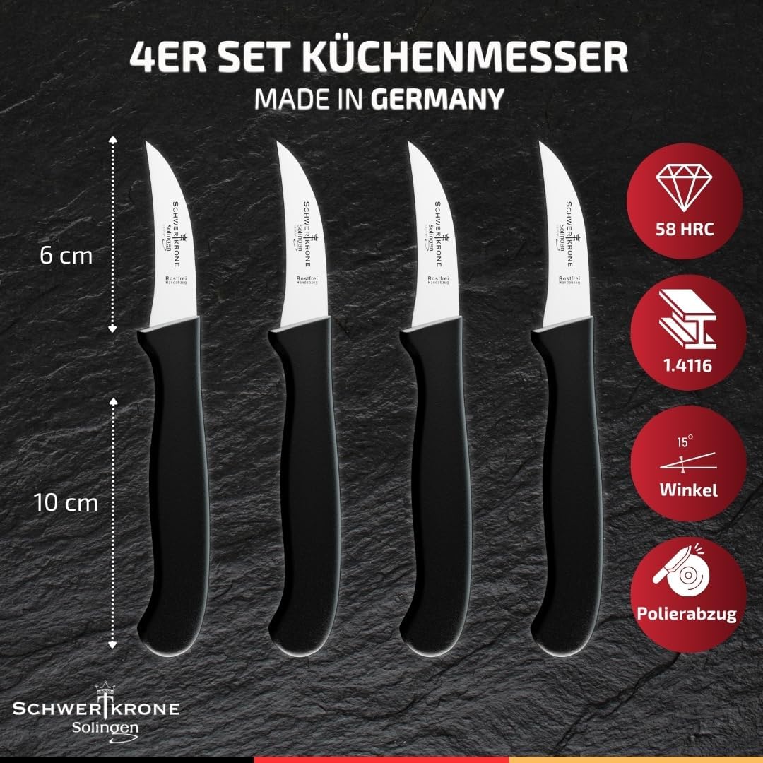 4er-Set Gemüsemesser, 4-Stück gebogen