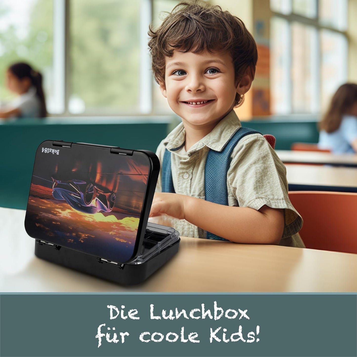 Auslaufsichere Kinder Bento Box mit Automotiv, Auto