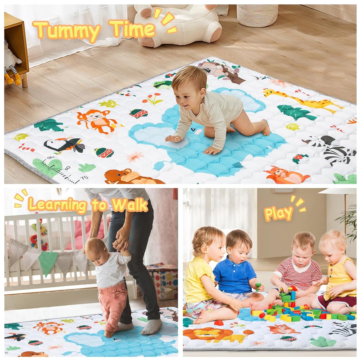 Krabbelteppich für Babys, Elefant 127cm
