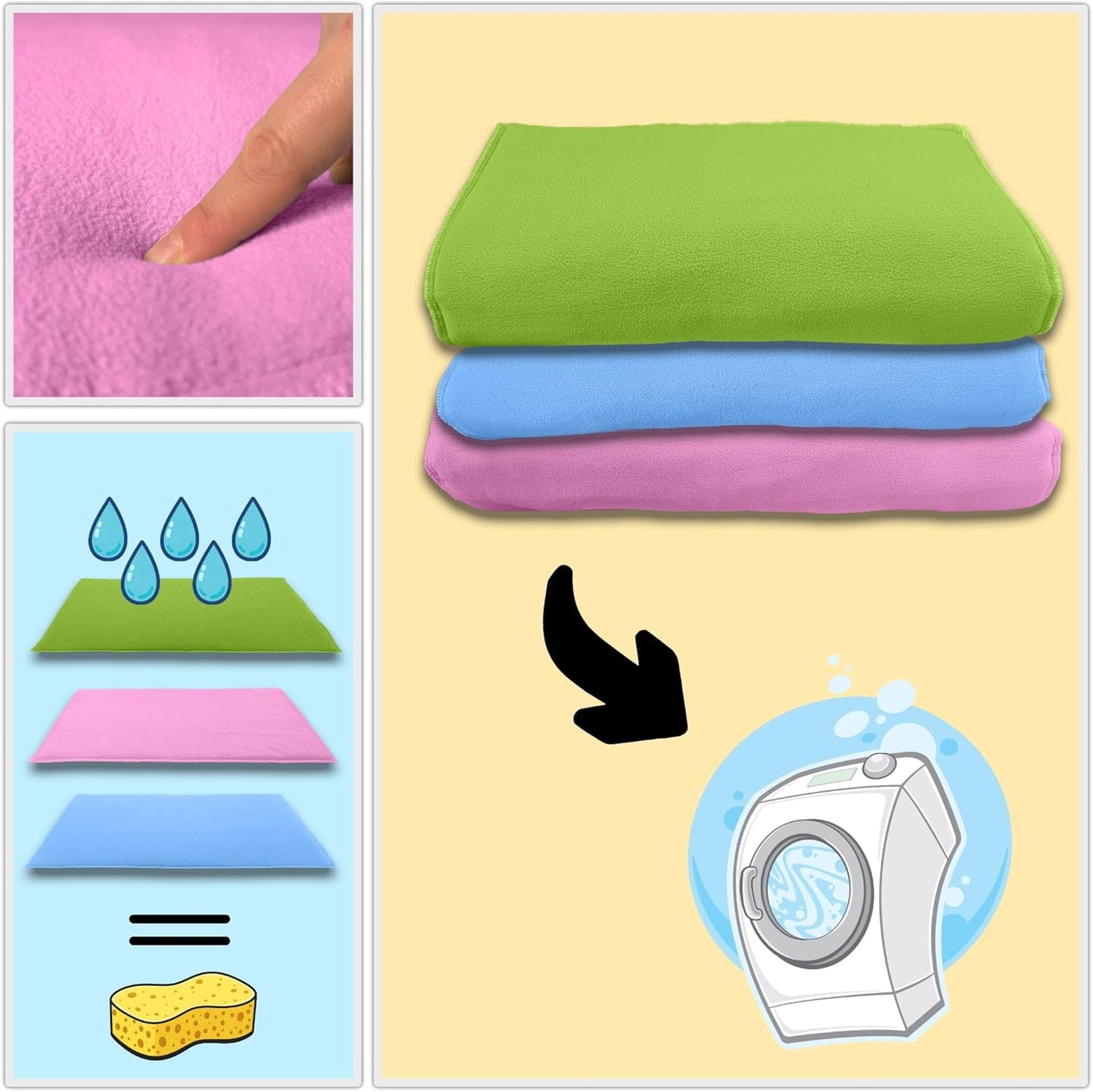 Fleece Spielplatzmatte für Kleintiere 70x140 cm, L 140 x B 70 x H 3 cm Grün