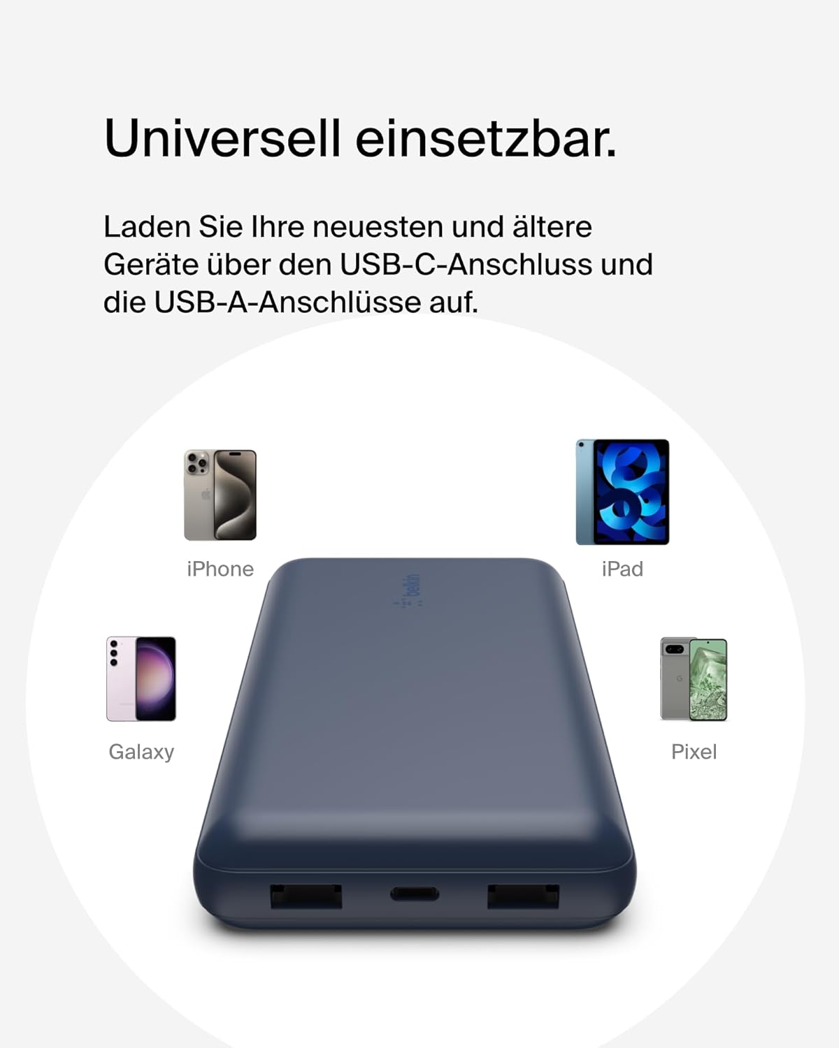 Tragbare Powerbank BoostCharge, 1 Packung ; Blau