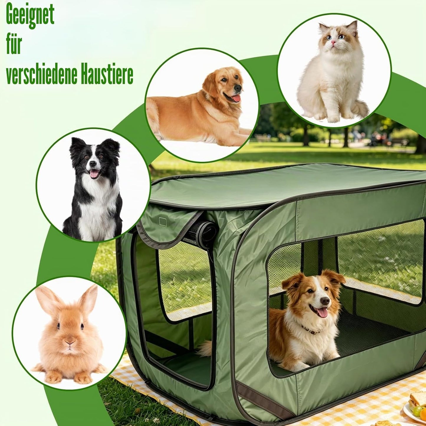 Faltbare Hundetransportbox für Auto und Reisen