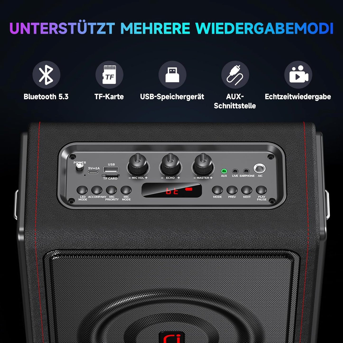 Karaoke-Maschine MS75-T, Schwarz MS75-T