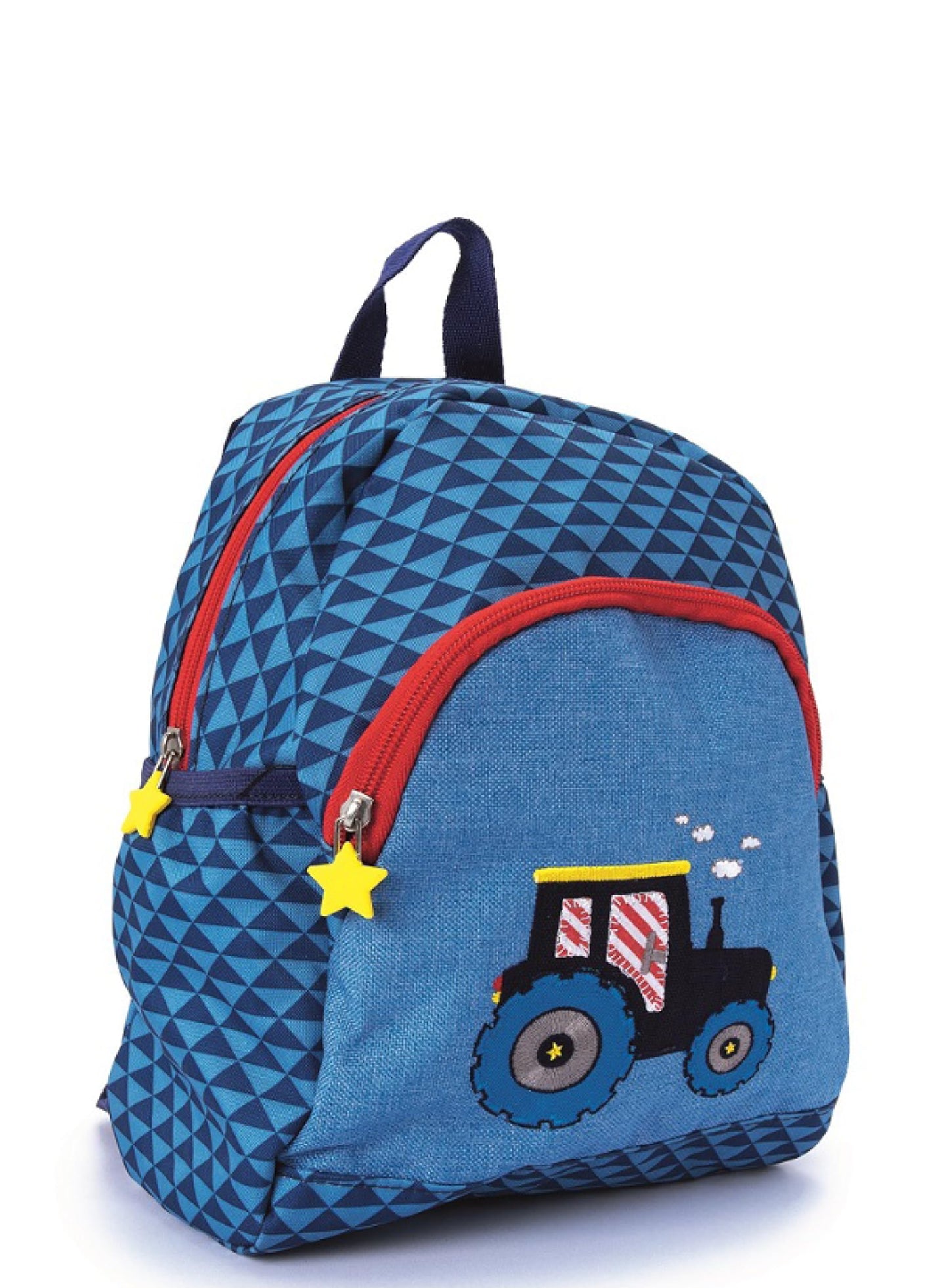 Kinder-Rucksack mit Brustgurt, Traktor - Blau Rucksack