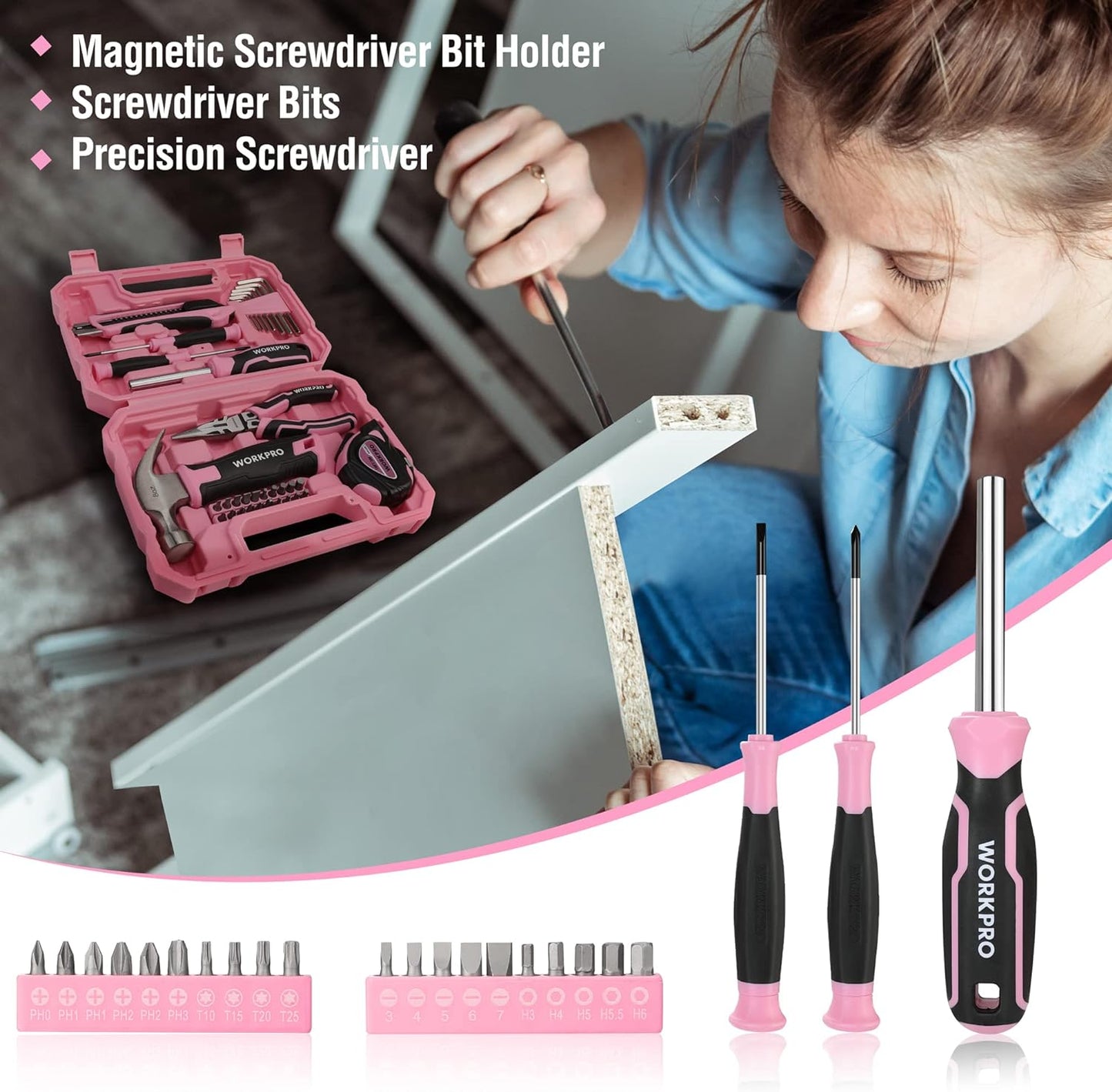 Werkzeugset, Rosa