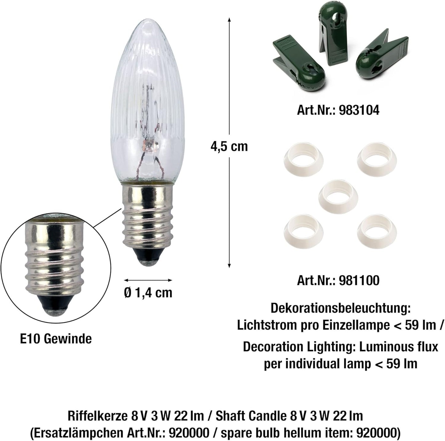 Weihnachtsbaum-Lichterkette mit 30 Kerzen), 32 m (30 BS) / Filament | Warm Weiss