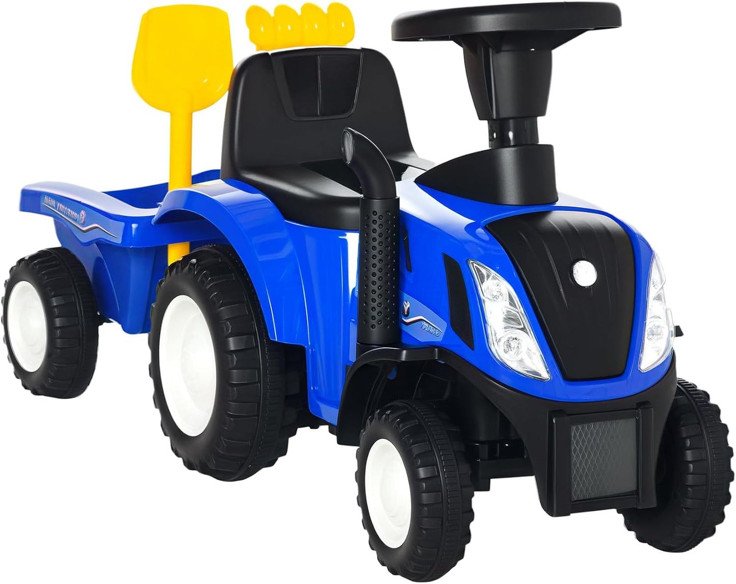 Rutschauto mit Anhänger und Zubehör, Blau