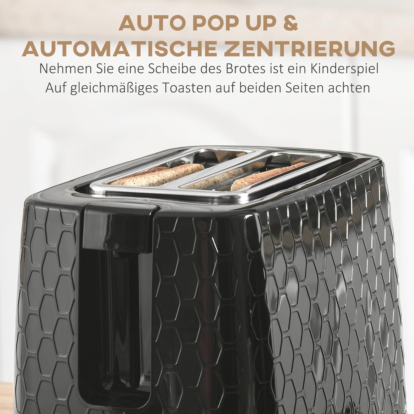 Frühstücksset: Wasserkocher & Toaster mit 7 Stufen, Schwarz