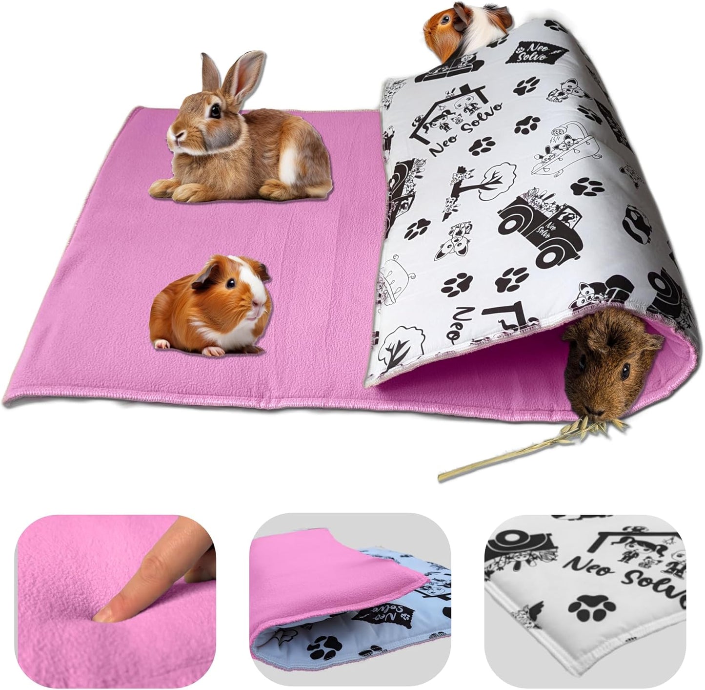 Spielplatzmatte für Kleintiere (70x105 cm), L 105 x B 70 x H 3 cm Rosa