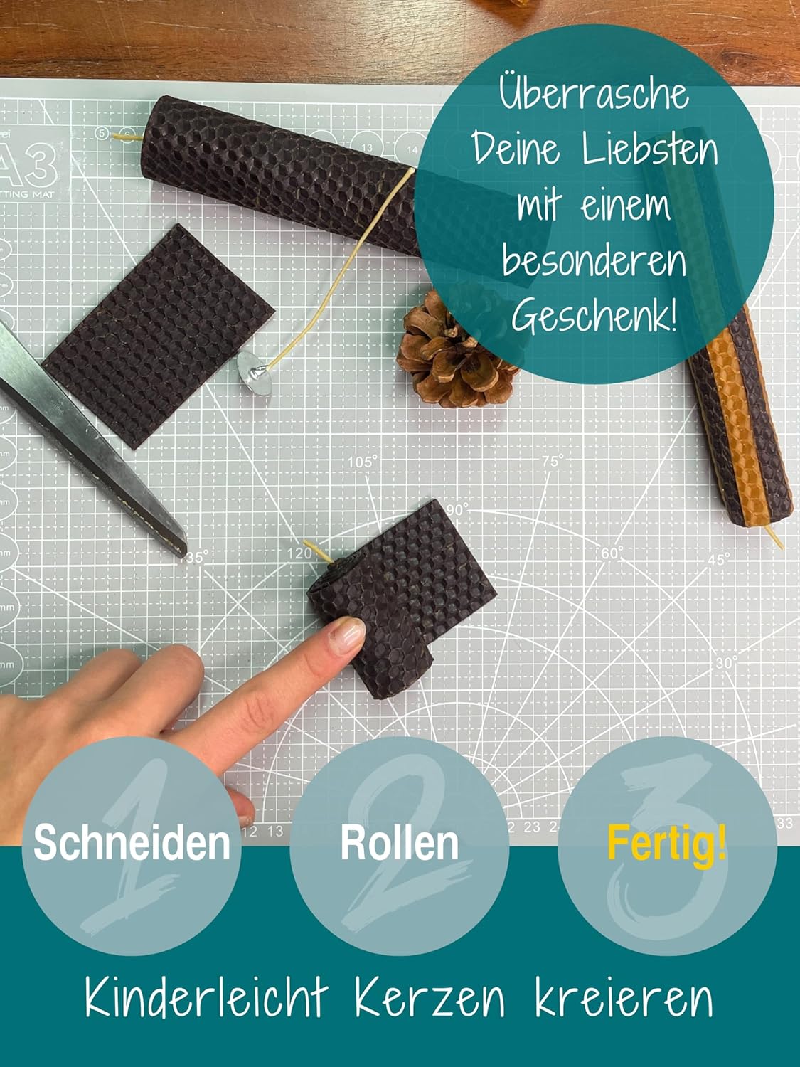 20er Set Bienenwachsplatten für Kerzenherstellung, Braun | 20 X 15 cm
