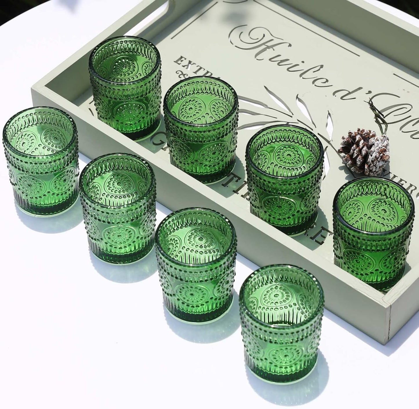 Teelichthalter-Set (12 Stück), Grün