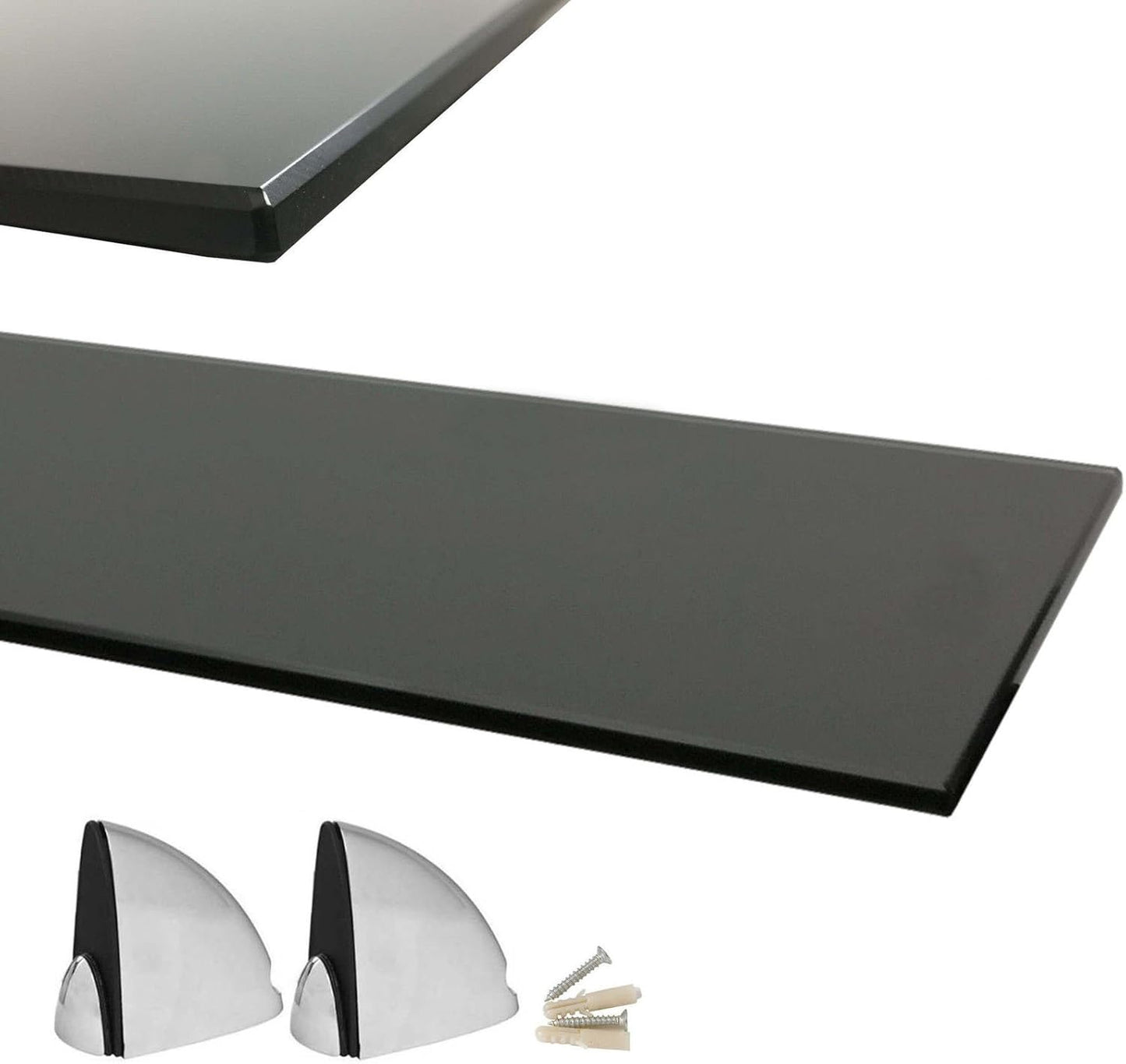 Glas-Wandregal mit ESG Sicherheitsglas 60x17.8 cm, 60 cm Weiss