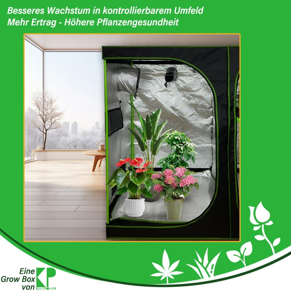 Grow-Zelt für Pflanzenzucht, (12) 90 x 60 x 135 cm
