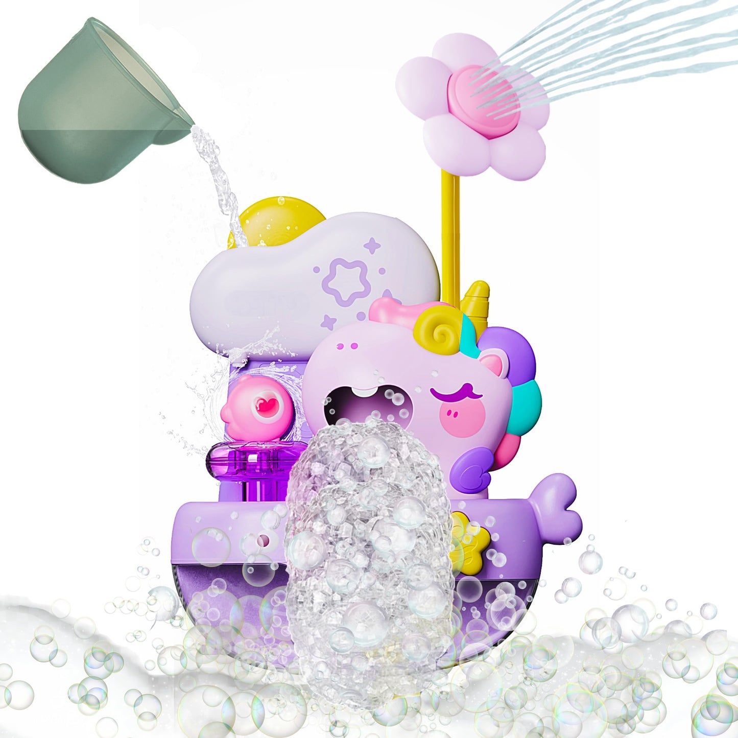 Schaum-Einhorn Badespielzeug mit Seifenblasen