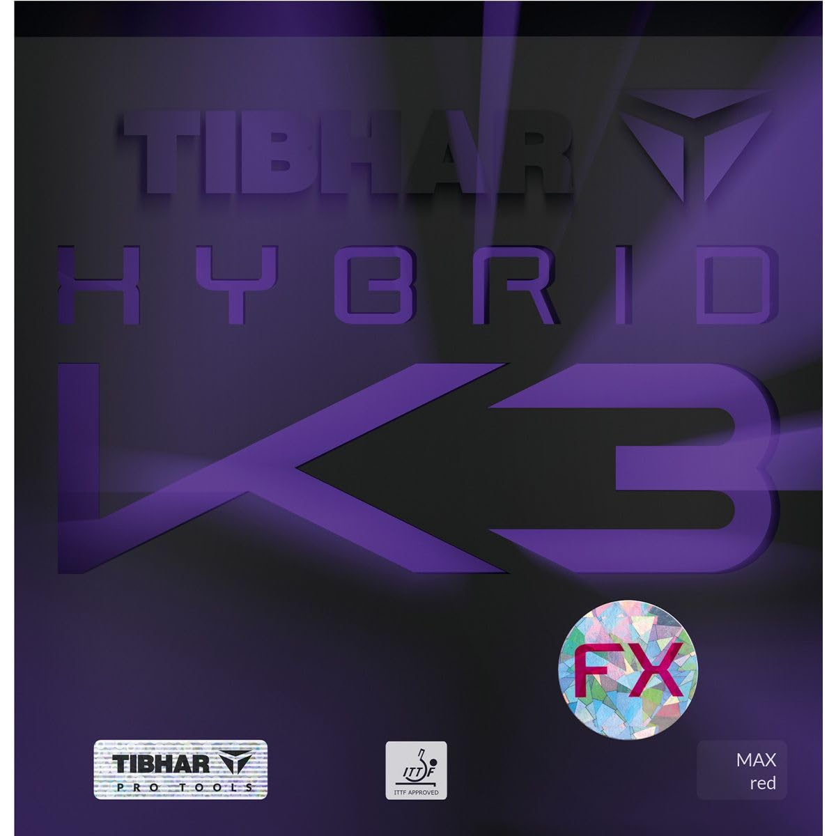 Tischtennisbelag Hybrid K3 FX, 2,0mm Schwarz