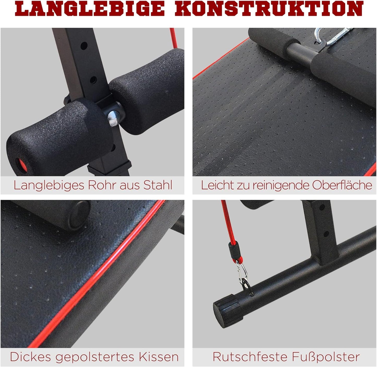 Sit-Up-Bank mit Widerstandsbänder