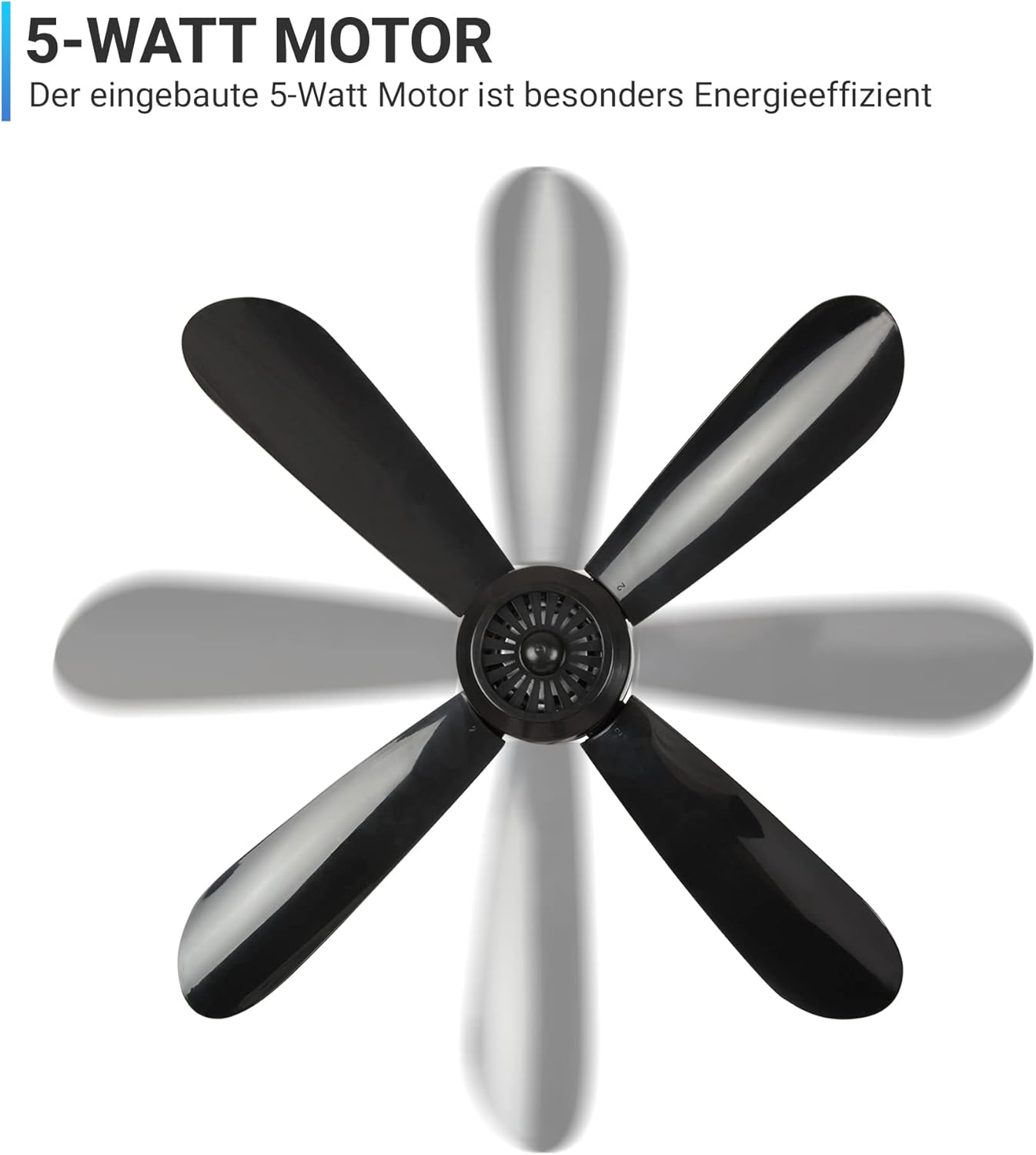 Mobiler Deckenventilator, Schwarz