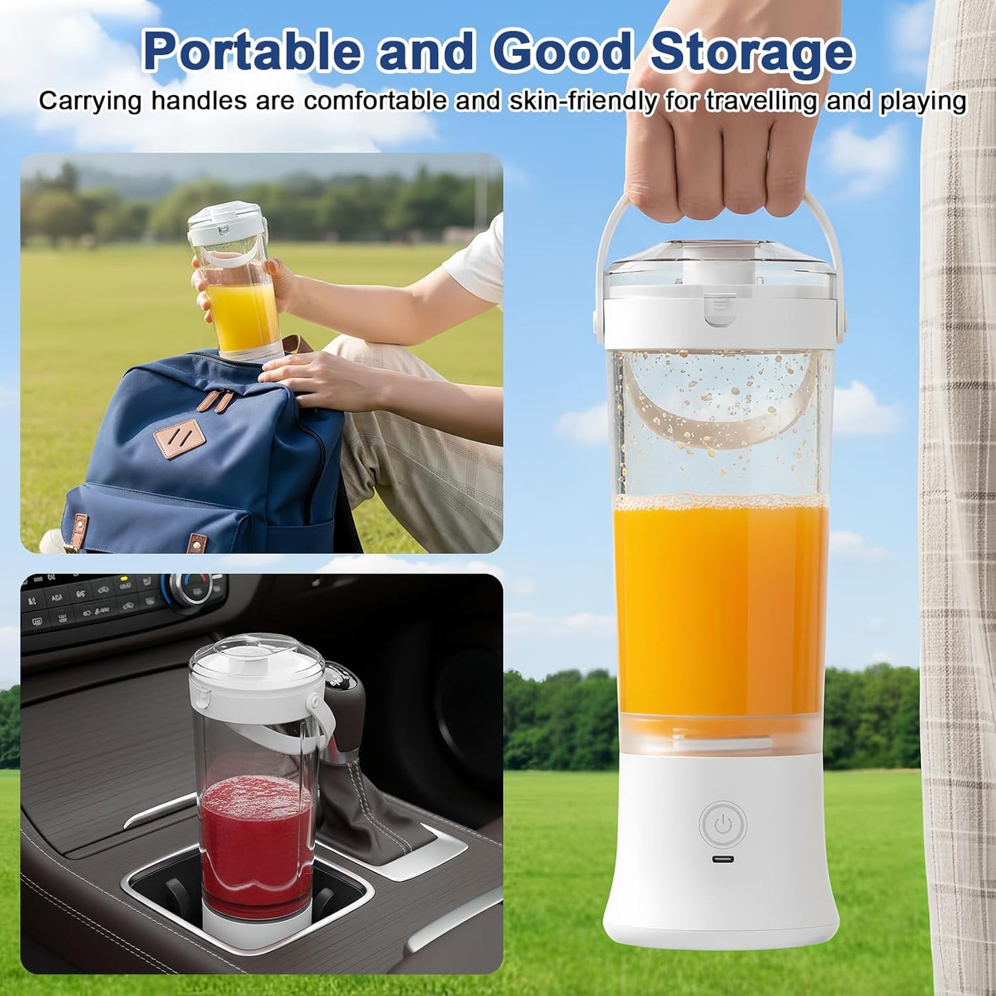 Kabelloser Mini-Mixer für Shakes und Smoothies, Weiss