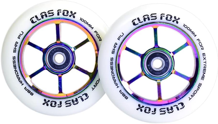 Pro Stunt Scooter Rollen, Weiss-Regenbogen