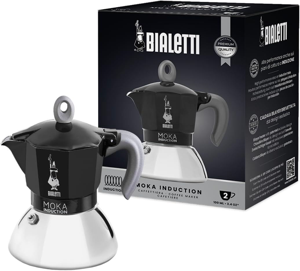 Moka-Kanne, 2 Tassen New Moka Induction Schwarz