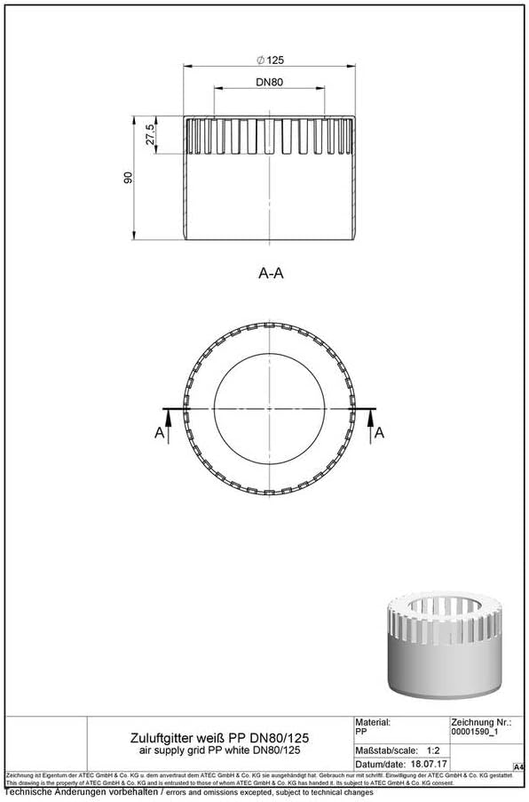 Abgas Schacht-Set DN80 mit Verbindungsleitung