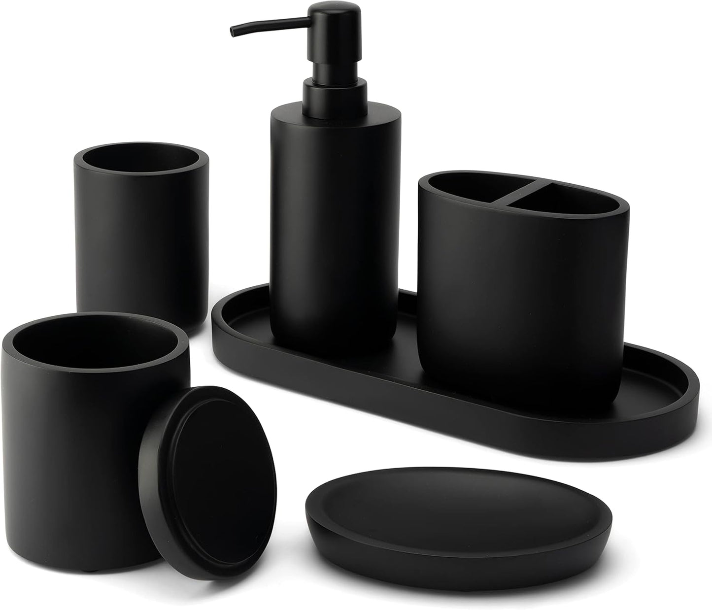 Badezimmer Zubehör Set (6-teilig) mit Seifenspender