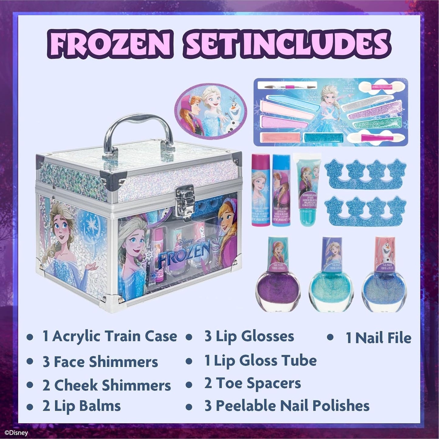 Kinderschminkset mit Lipgloss und Nagellack, Disney Frozen