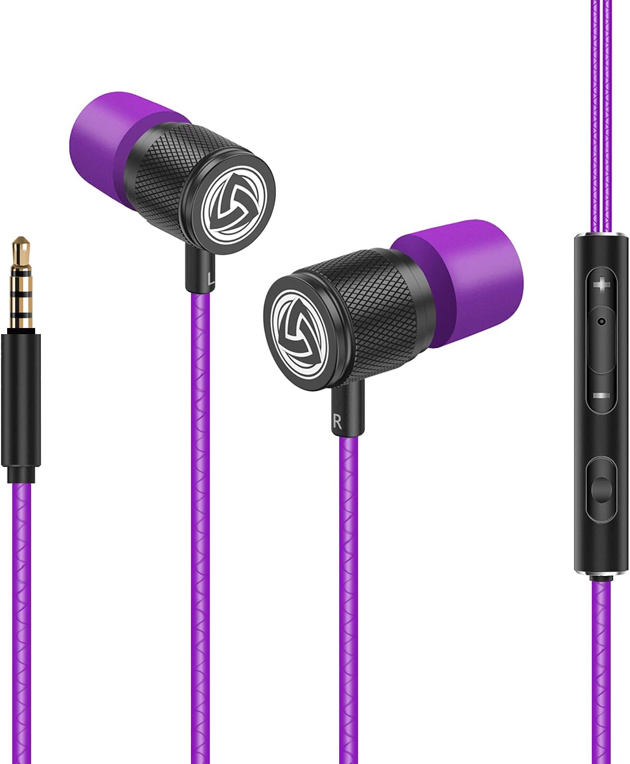 In-Ear Kopfhörer mit Kabel und Mikrofon, 3.5 mm Lila