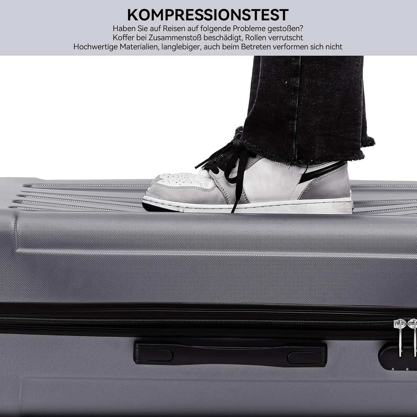 Zwillingsrollen Hardcase Handgepäcktrolley, Businessgrau ; Handgepäck (55cm)