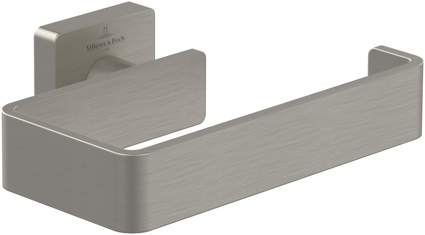 Elements - Striking Toilettenpapierhalter, Brushed Nickel Matt ohne Deckel eckig