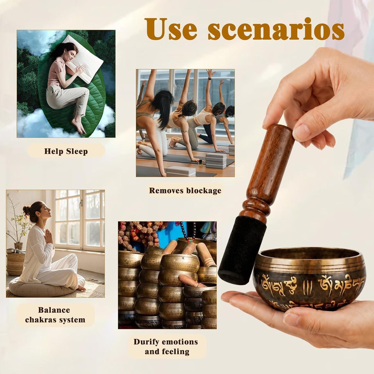 Klangschalen-Set für Meditation und Entspannung