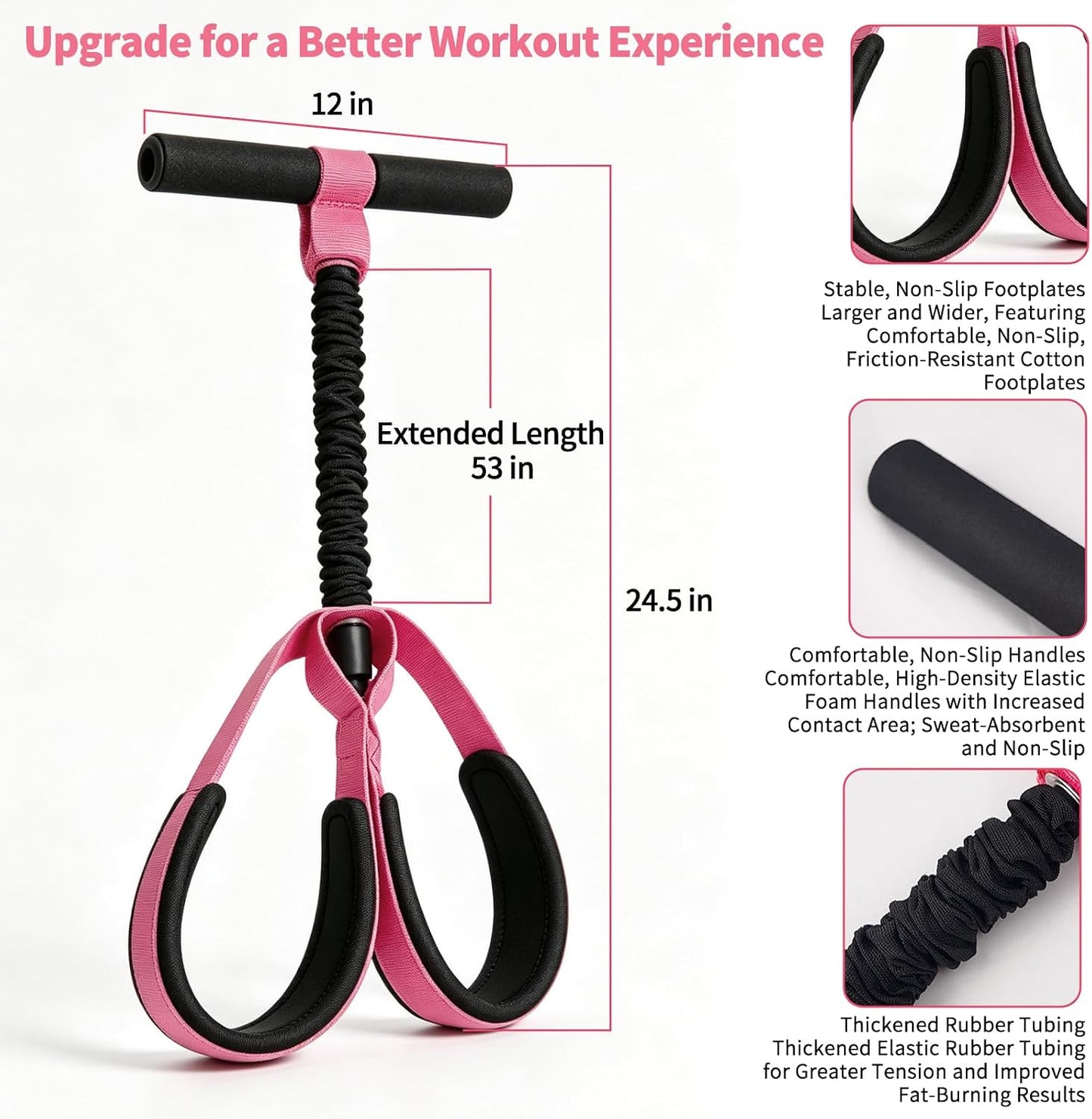 Expander mit Griffen, Rosa-1 Stück – 55LBS