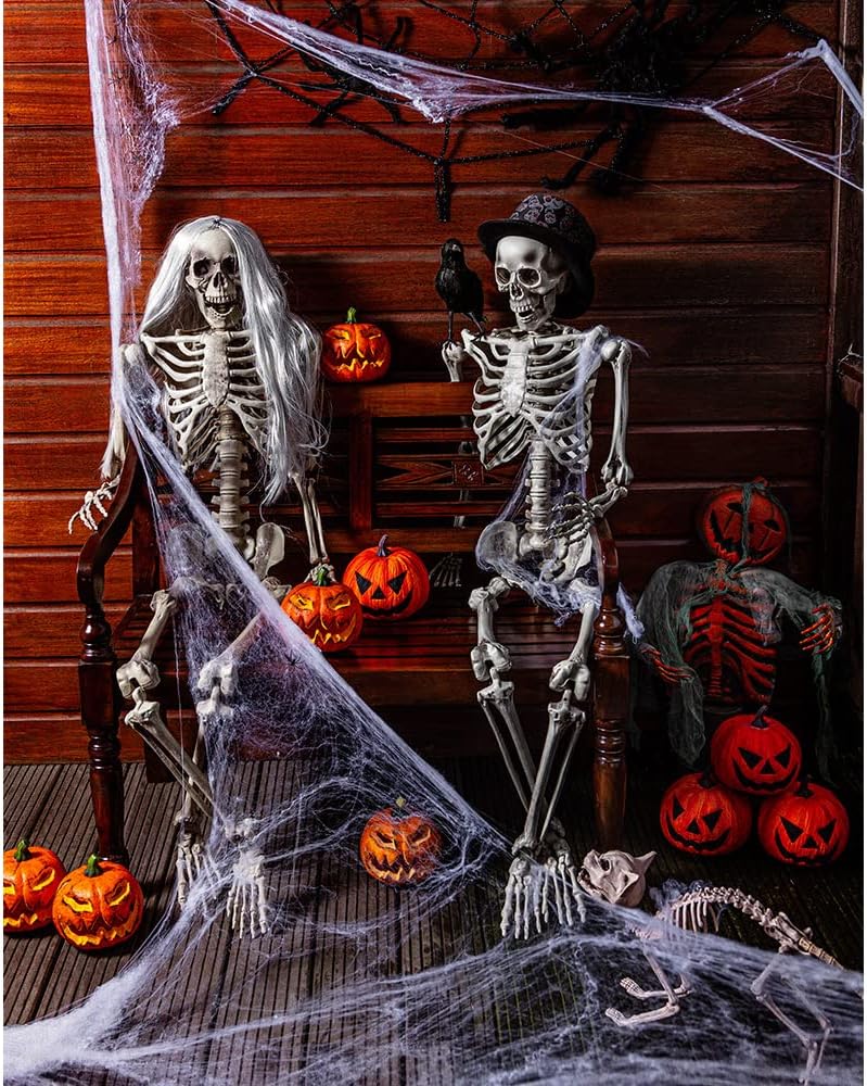 Skelett-Hängedekoration für Halloween, Bianco XL (160 cm)