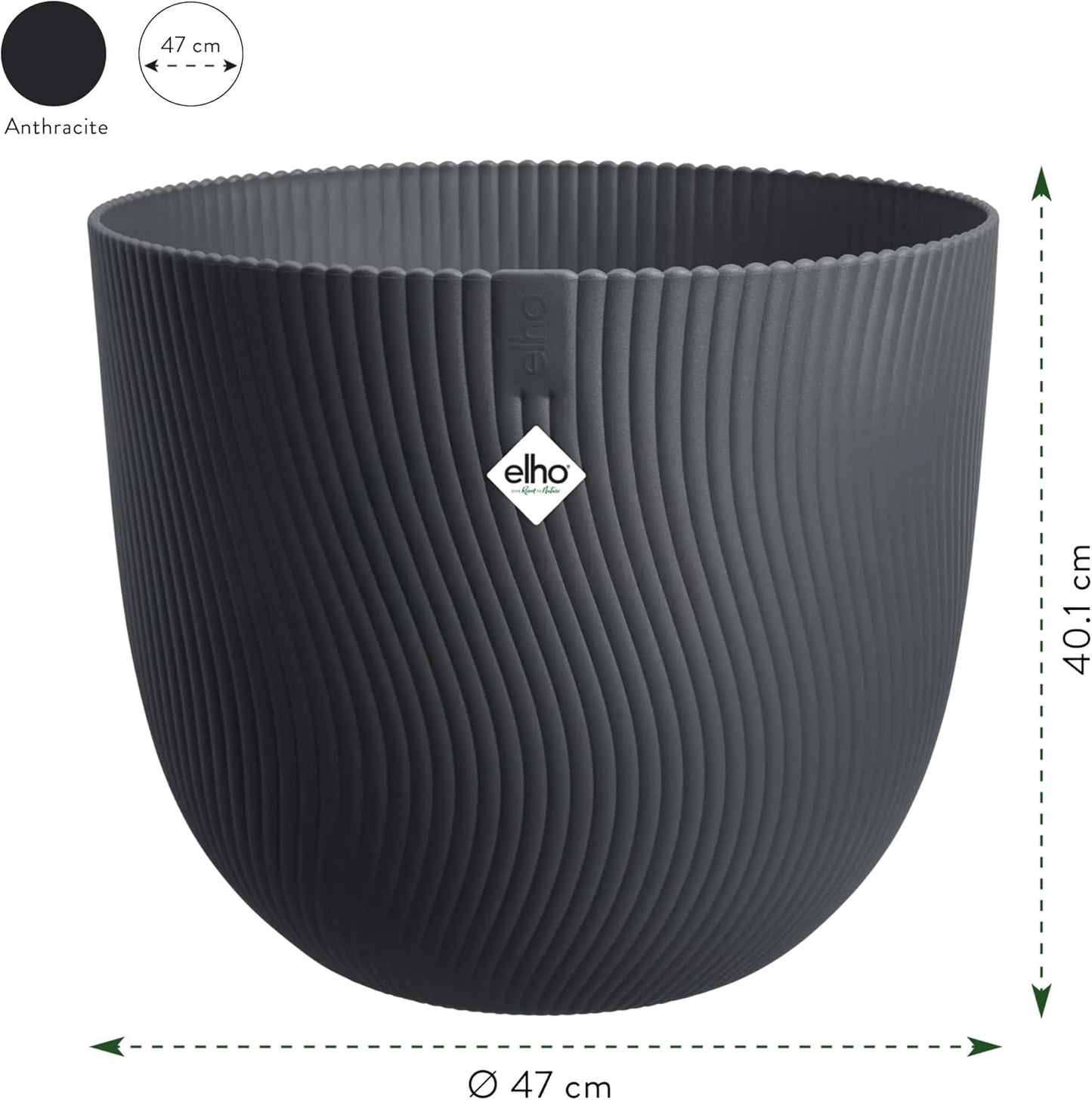 Pflanzentopf Sereh, 47 cm Anthracite
