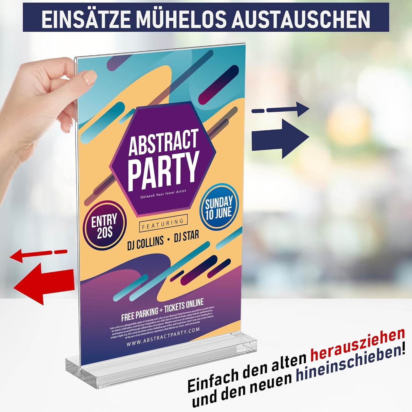 6-teiliges Schilderhalter Set für Tisch-Displays, A5