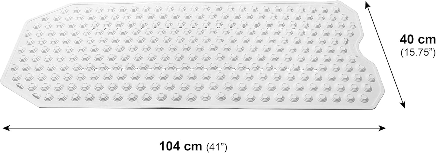 Rutschfeste Badewannenmatte Schimmelresistent 104x40cm, 104 x 40 cm (Rechteckig)