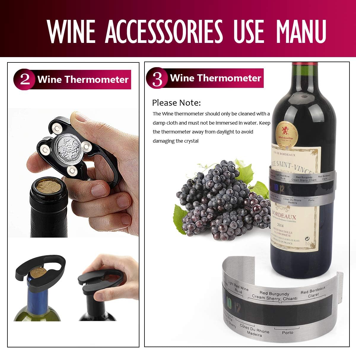 Korkenzieher Geschenkset in Holzkiste (Sommelier-Set), Style 01